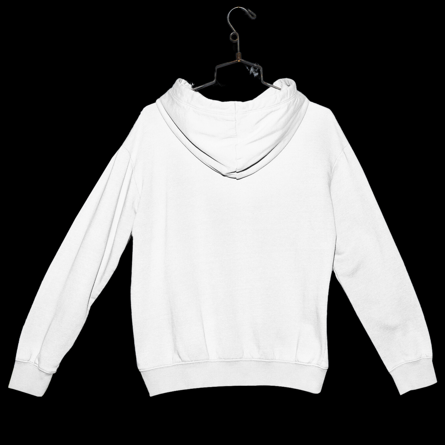 back view white hoodie plain