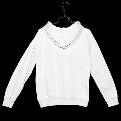 back view white hoodie plain